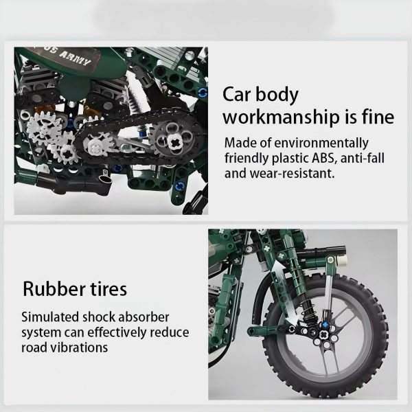 ELECTRIC WWII MOTORCYCLE | 550PCS - Image 3
