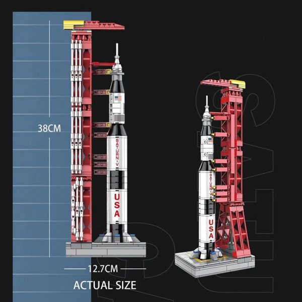APOLLO ROCKET & LAUNCH PAD | 425PCS - Image 3