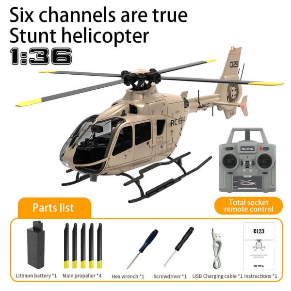 RC ERA C123 6CH Brushless RC Helicopter with Optical Flow, 3 Speed, 1-3 Batteries - Image 9