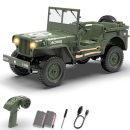 1:10 RACENT RC Crawler, 2.4G Willys Jeep, LED Lights, Upgradable Off-Road Car