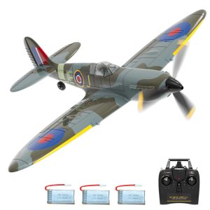 Blue Spitfire RC Airplane for Kids with 4-CH Xpilot Gyro Stabilizer