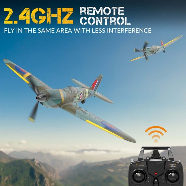 Blue Spitfire RC Airplane for Kids with 4-CH Xpilot Gyro Stabilizer - Image 2