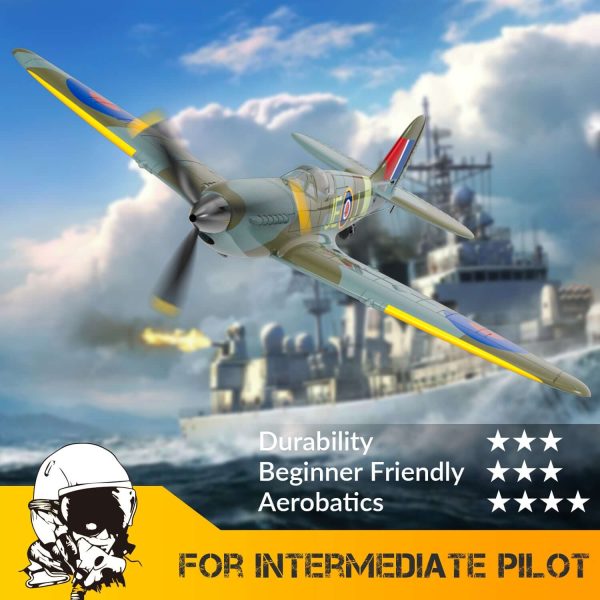 Blue Spitfire RC Airplane for Kids with 4-CH Xpilot Gyro Stabilizer - Image 4