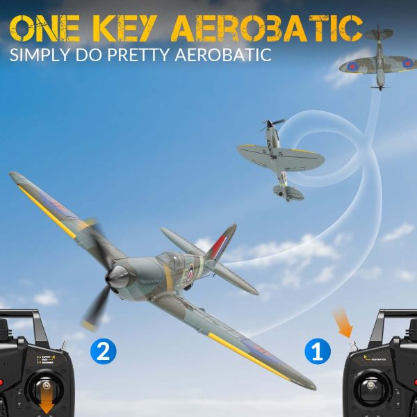 Blue Spitfire RC Airplane for Kids with 4-CH Xpilot Gyro Stabilizer - Image 7