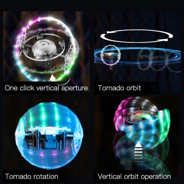 FX-41 Aurora Ball RC Drone with 360° RGB Lights, 3 Speeds & One-Key Stunts - Image 3