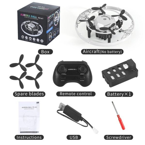 FX-41 Aurora Ball RC Drone with 360° RGB Lights, 3 Speeds & One-Key Stunts - Image 7
