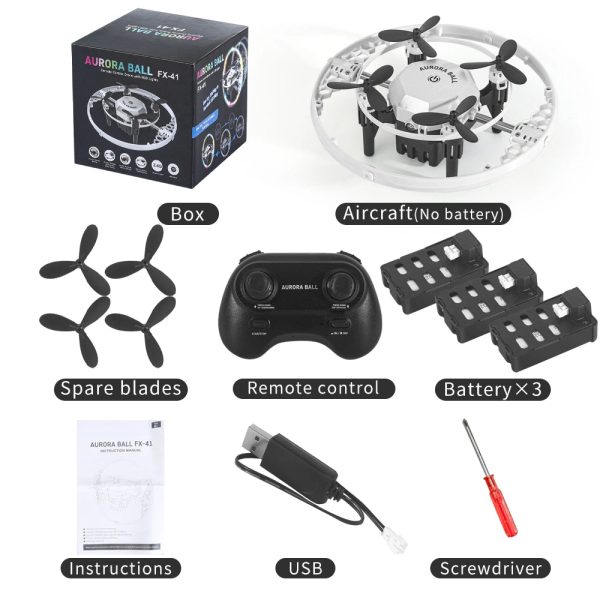 FX-41 Aurora Ball RC Drone with 360° RGB Lights, 3 Speeds & One-Key Stunts - Image 9