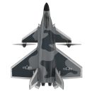KF700 J-20 4-Channel Brushless Glider RC Plane, 300m Range, Camouflage Gray