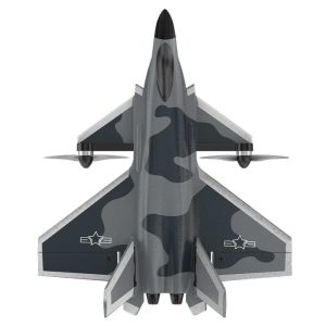 KF700 J-20 4-Channel Brushless Glider RC Plane, 300m Range, Camouflage Gray