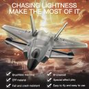 KF700 J-20 4-Channel Brushless Glider RC Plane, 300m Range, Camouflage Gray