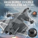 KF700 J-20 4-Channel Brushless Glider RC Plane, 300m Range, Camouflage Gray