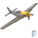 P51D RC Airplane with Mode 1 Transmitter | 4-Channel Brushless & XPilot Stabilizer