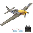 P51D RC Airplane with Mode 1 Transmitter | 4-Channel Brushless & XPilot Stabilizer