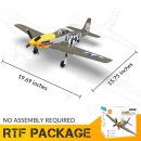 P51D RC Airplane with Mode 1 Transmitter | 4-Channel Brushless & XPilot Stabilizer
