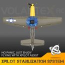 P51D RC Airplane with Mode 1 Transmitter | 4-Channel Brushless & XPilot Stabilizer