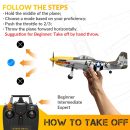 P51D RC Airplane with Mode 1 Transmitter | 4-Channel Brushless & XPilot Stabilizer