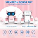 STEMTRON RC Robot Toy - Rechargeable, Auto Demo, Dance, Music, LED Eyes, 3 Colors