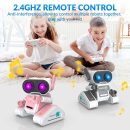 STEMTRON RC Robot Toy - Rechargeable, Auto Demo, Dance, Music, LED Eyes, 3 Colors
