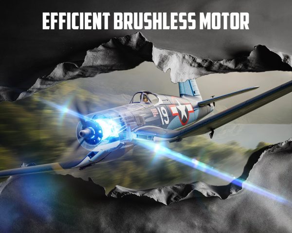 Volantex F4U Corsair 500mm Brushless Warbird RC Plane, RTF, 2S/3S Power Support - Image 4