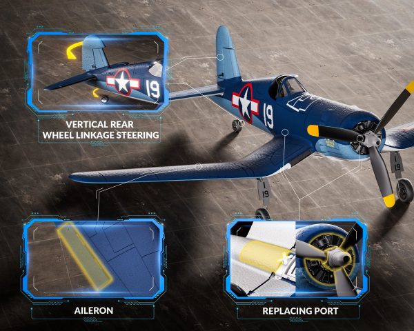 Volantex F4U Corsair 500mm Brushless Warbird RC Plane, RTF, 2S/3S Power Support - Image 8