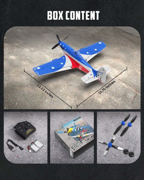 VolantexRC Miss America P-51D Mustang 4CH RC Warbird Airplane w/ XPilot & Gyro - Image 8