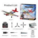 Xiaobaima BM26 P51D Warbird 4CH RC Airplane with Gyro & LED Lights - Red/Blue