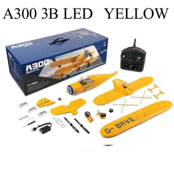 2024 WLtoys A300-Beech D17S EPP 4CH RC Biplane: LED, 3D/6G Gyro, Brushless - Image 13