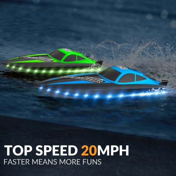 20mph RC Boat with LED Lights for Pools and Lakes - Fast and Fun! - Image 2