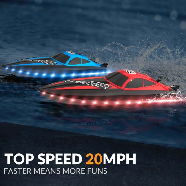 20mph RC Boat with LED Lights for Pools and Lakes - Fast and Fun! - Image 3