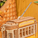 3D Vintage Tramcar Wooden Puzzle: Unique DIY Model Kit - KidsToyLover