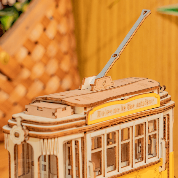 3D Vintage Tramcar Wooden Puzzle: Unique DIY Model Kit - KidsToyLover - Image 5