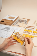 3D Vintage Tramcar Wooden Puzzle: Unique DIY Model Kit - KidsToyLover