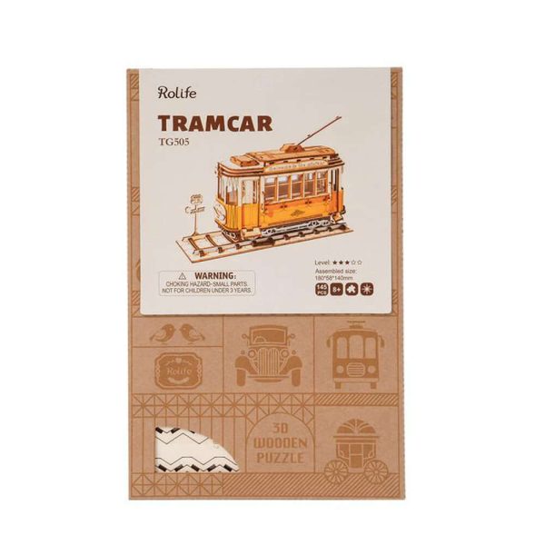 3D Vintage Tramcar Wooden Puzzle: Unique DIY Model Kit - KidsToyLover - Image 10