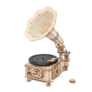Crank Classic Gramophone Kit | Kidstoylover - DIY Wooden Assembly Toy
