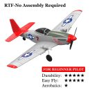 Mustang P51D 2CH Beginner RC Airplane with Gyro Stabilizer for Kids