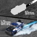Racent 1:14 Drift RC Car for Kids, 4WD 2.4Ghz with LED Lights, Dual Battery