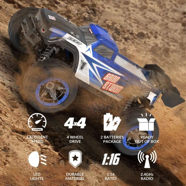 RACENT SandStorm 1/16 High-Speed RC Truck, 40km/h Fast Off-Road Car - Image 3