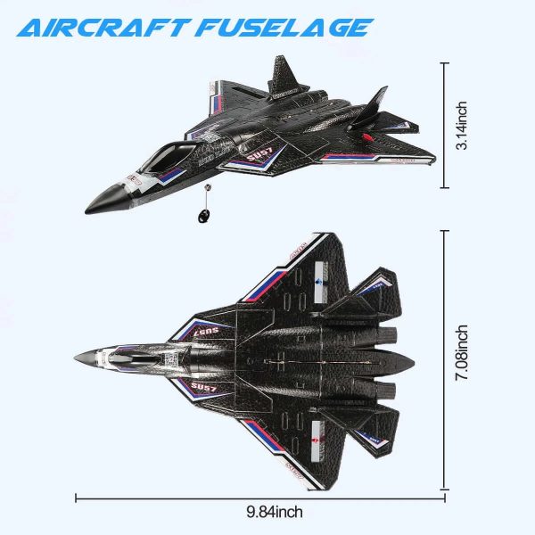 SU57 RC Plane: 2.4G Light-Up Foam Aircraft for Kids - Hand Thrown, Fixed Wing Toy - Image 7