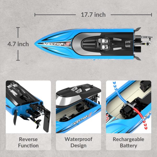 VectorS 30MPH Brushless RC Boat: Self-Righting, Fast Racing for Lakes - Image 6