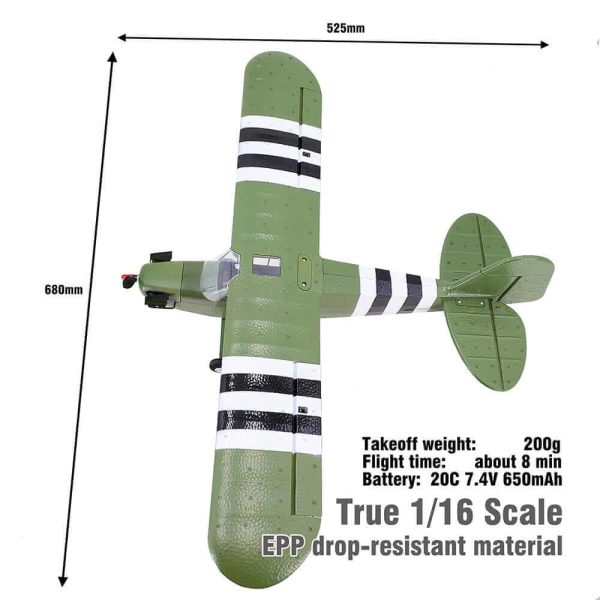 1/16 Scale J3 WWII RC Airplane - 4-Channel, 6-Axis Stabilization, 3D Wing - Image 5