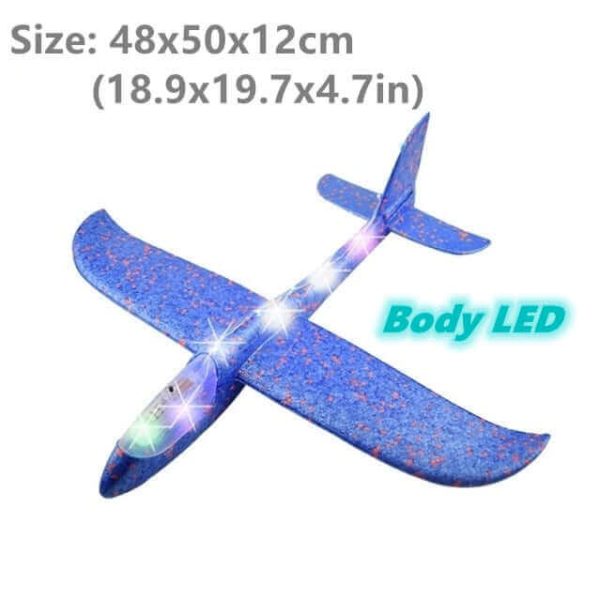 50CM Foam Glider Airplane Toy with LED Lights - Hand Throw Outdoor Fun for Kids - Image 2