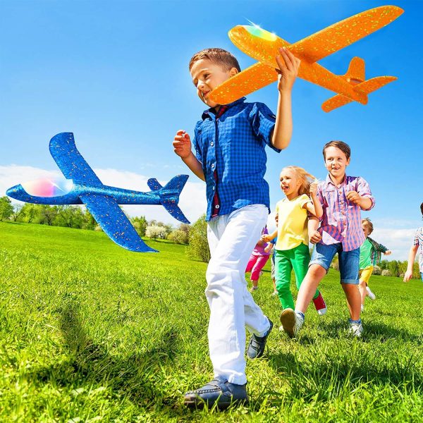 50CM Foam Glider Airplane Toy with LED Lights - Hand Throw Outdoor Fun for Kids - Image 4