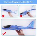 50CM Foam Glider Airplane Toy with LED Lights - Hand Throw Outdoor Fun for Kids