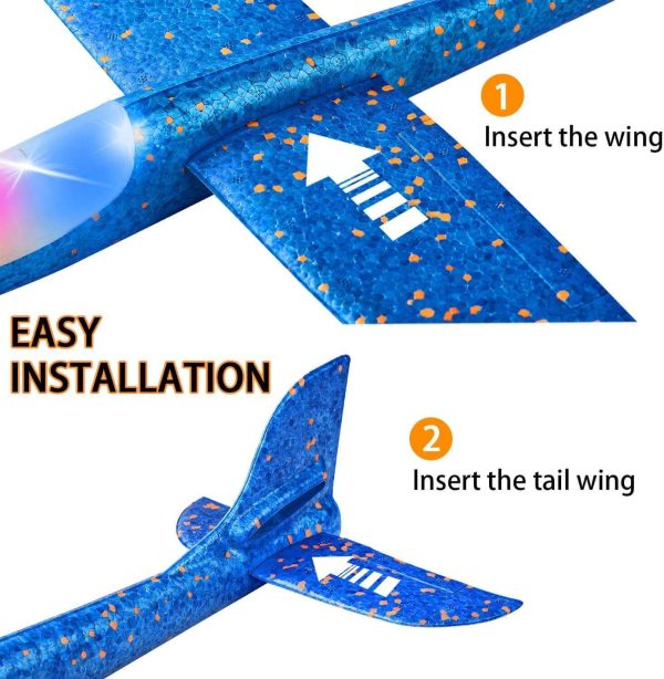 50CM Foam Glider Airplane Toy with LED Lights - Hand Throw Outdoor Fun for Kids - Image 8
