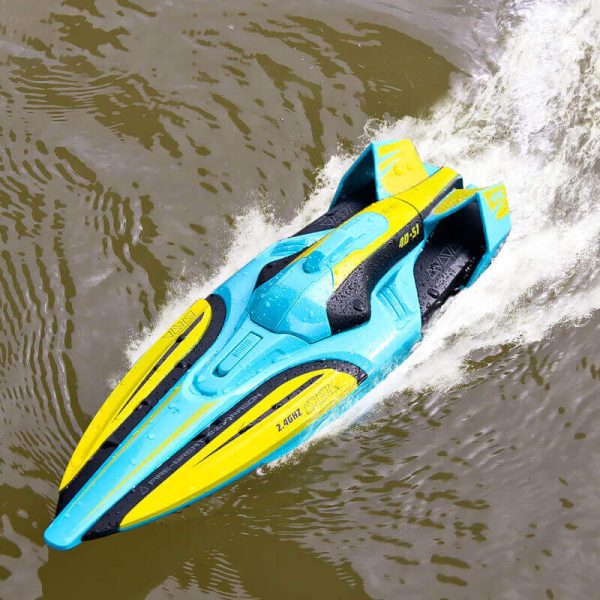RC High Speed Racing Boats for Kids - 35 KM/H Remote Control Speedboats for Water Games and Gifts - Image 2