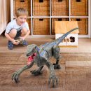 RC Velociraptor Dinosaur Toy with LED Lights & Roaring Sounds - Jurassic Fun