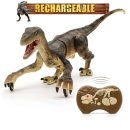 RC Velociraptor Dinosaur Toy with LED Lights & Roaring Sounds - Jurassic Fun