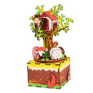 Robotime 3D Tree House Music Box - Wooden Puzzle | KidsToyLover