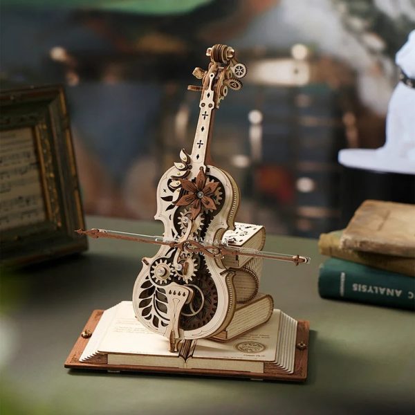Robotime ROKR AMK63 Magic Cello: 3D Wooden Puzzle & Mechanical Music Box - Movable Stem, Creative & Fun Toy for Children and Girls - Image 4