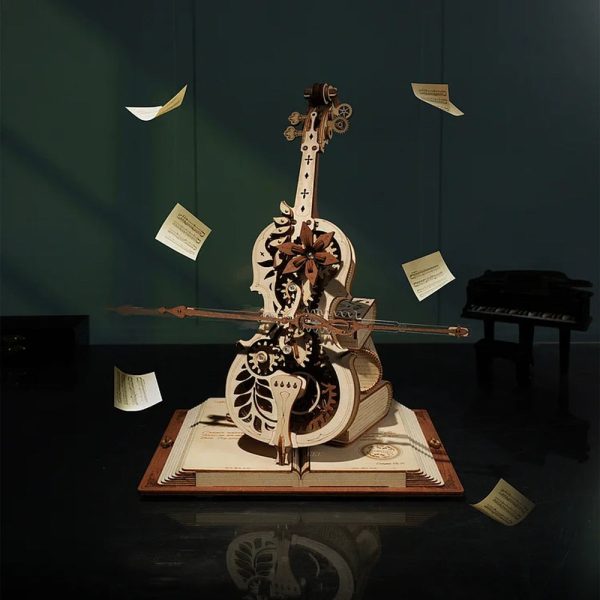 Robotime ROKR AMK63 Magic Cello: 3D Wooden Puzzle & Mechanical Music Box - Movable Stem, Creative & Fun Toy for Children and Girls - Image 6